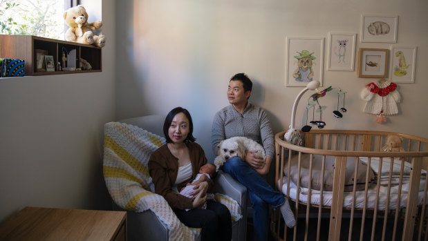 Diane and Anthony Yap are renting in one of the ground-floor Zetland apartments which have not been evacuated.
