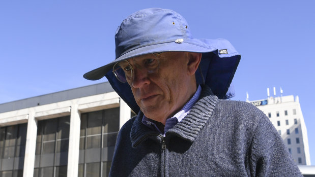 David Eastman outside the ACT Supreme Court in Canberra during his compensation ruling this month.