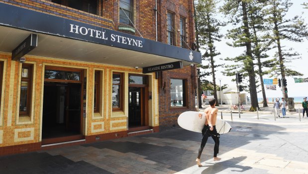 Hotel Steyne is metres from the beach.