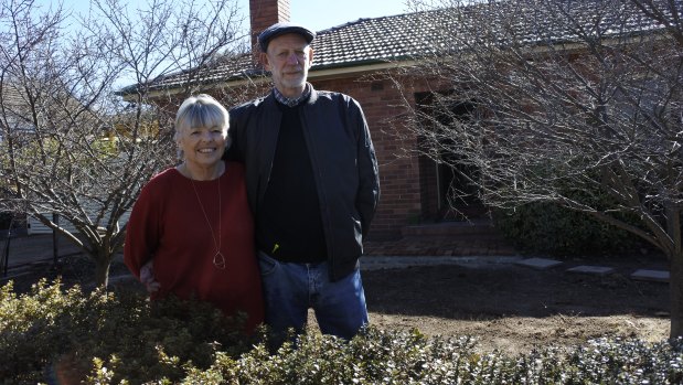 June and Jeff  Dreese outside their Narrabundah home.