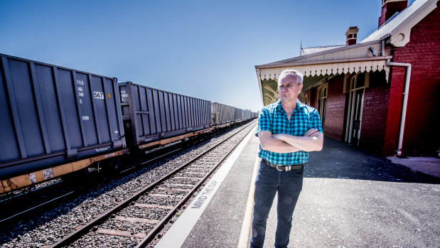 Tarago and District Progress Association secretary Adrian Ellson, who wants waste trains stopped from parking within the town boundaries.