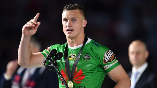 Wighton collects the Clive Churchill medal on grand final night last year.