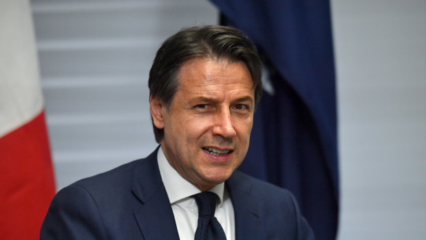 Italy's Prime Minister Giuseppe Conte at a Bilateral Meeting during the G7 Summit in the town of Biarritz.