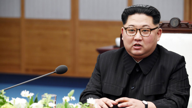 Kim Jong-un, North Korea's leader, attends the inter-Korean summit at the Peace House in the village of Panmunjom in the Demilitarised Zone (DMZ) in Paju, South Korea, on April 27.