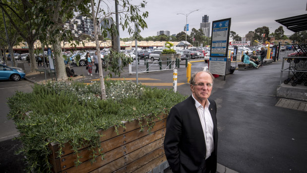 Professor Rob Adams in front of the open-air car park at Queen Victoria Market.