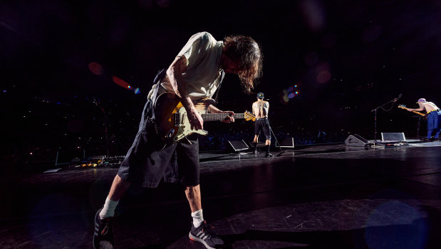 Guitar hero: John Frusciante of Red Hot Chili Peppers at Suncorp Stadium, Brisbane, on January 29.
