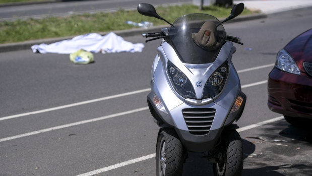 The scooter involved in the fatal incident in Braybrook.