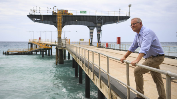 Prime Minister Scott Morrison visits the detention facilities on Christmas Island after reopening the centre.