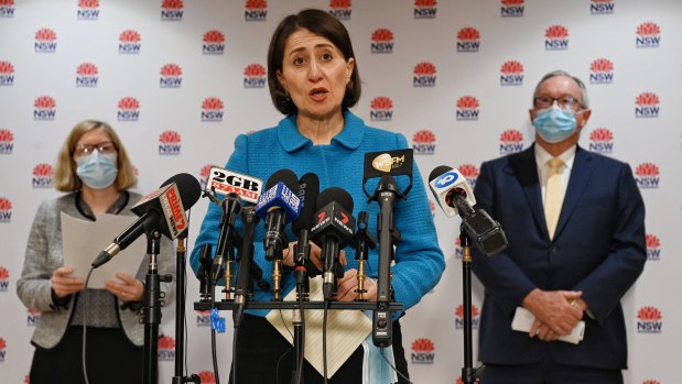 This week on COVID: Press Conference. Premier Gladys Berejiklian joined by fellow cast members, NSW Chief Health Officer Kerry Chant and Health Minister Brad Hazzard.