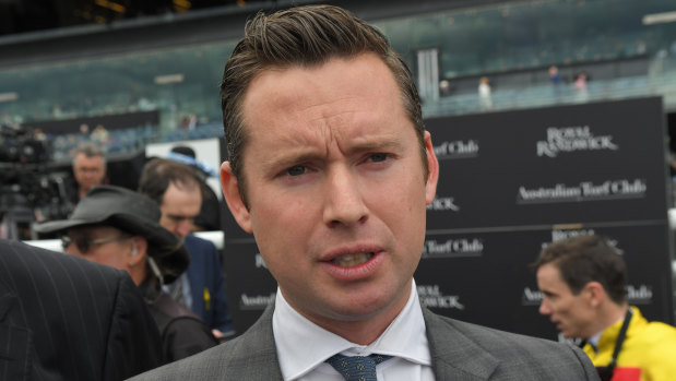 Shades on: Adrian Bott believes the blinkers will focus Con Te Partiro and bring out her best.