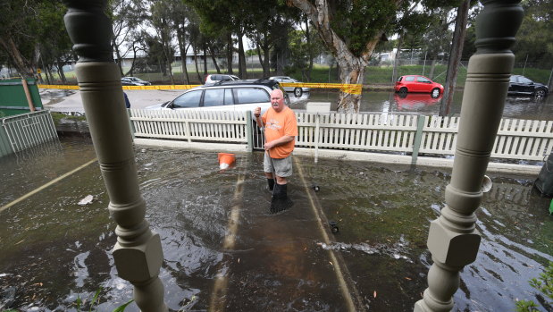Resident Chris Hanna's property was inundated with water.