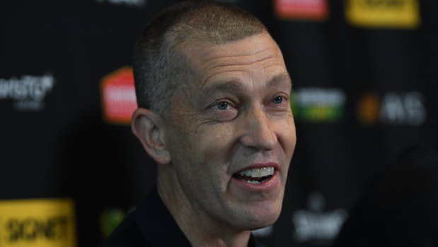 Boomers coach Andrej Lemanis at the squad announcement on Wednesday.