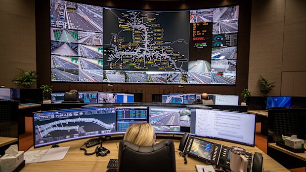 A sala de controle do West Gate Tunnel.