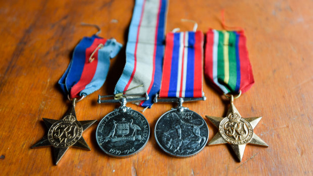 Amanda Fonti's grandfather's war medals. 