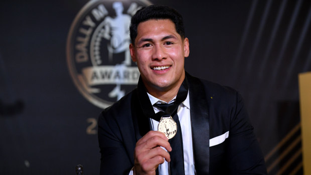 "I feel truly blessed to be holding this trophy": Warriors captain Roger Tuivasa-Sheck.