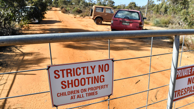 Locked gate: the land in Kaniva owned by Graham Leslie White.