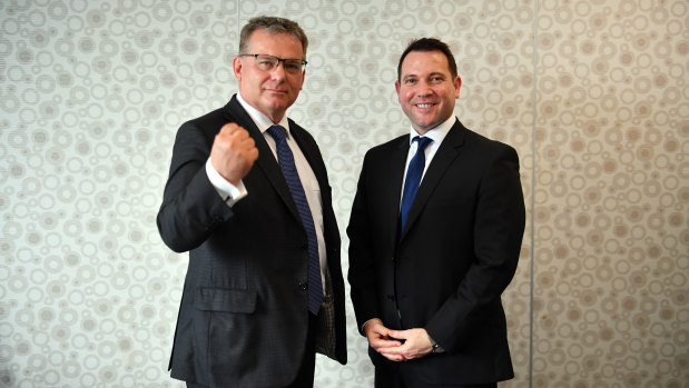 FFA chairman Chris Nikou and chief executive James Johnson are the men tasked with reviving the fortunes of the round-ball game in Australia.