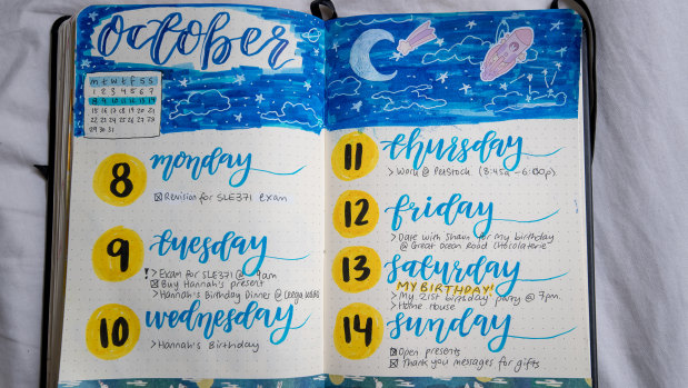'It helps me stay organised': Zoology student Georgia Woodhead, aka himestudies, says her bullet journal is not just an art hobby.