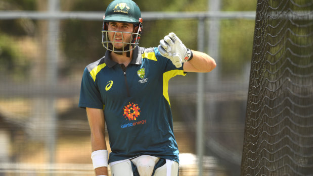'I feel like I’m hitting the ball as well as I ever have': Kurtis Patterson at Test training on Monday.