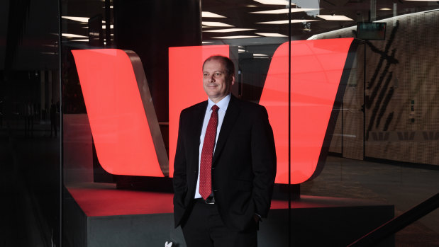Westpac chief executive Peter King. The bank finished 5 per cent higher on Monday. 