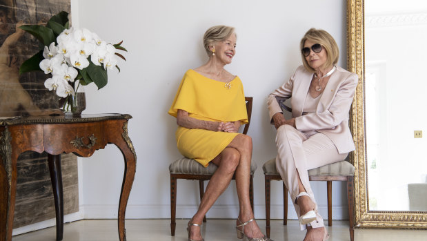 Quentin Bryce and Carla Zampatti in February 2020. 