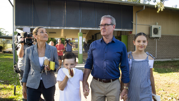 Michael Daley with his Family, voting Chifley Public School