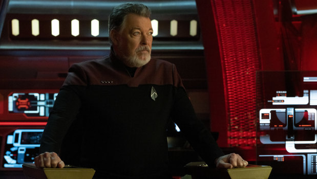 Jonathan Frakes as Riker in Star Trek: Picard, commanding the USS Zheng He.