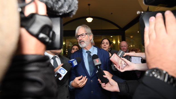 John Jarratt speaks after he was found not guilty.