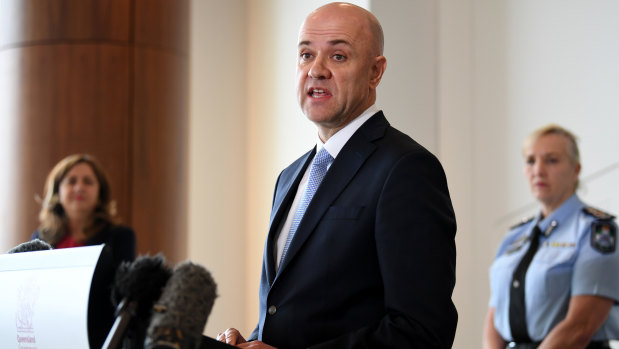 Queensland’s newly appointed Chief Health Officer Dr John Gerrard speaks at Monday’s press conference.