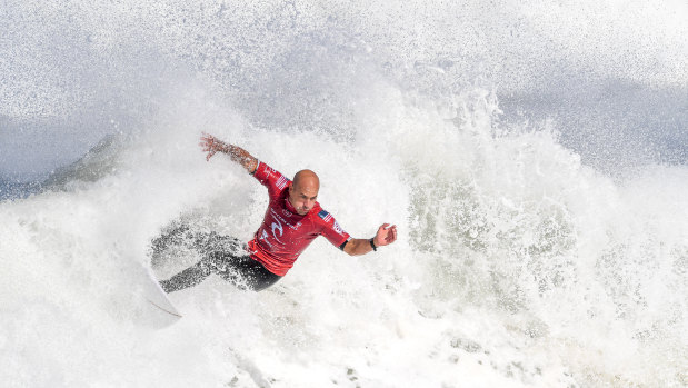 World Surfing League Rip Curl Pro at Bells Beach.
Kelly Slater (USA) v Peterson Crisanto (Brasil) in round 4, in 2019.