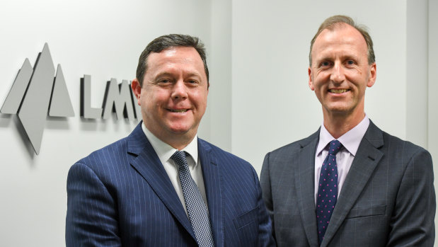 Tim Rabbitt, acting CEO of LandMark White and John Wise, finance director.  