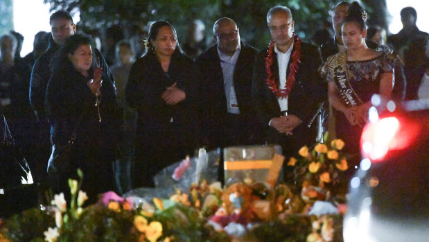 Representatives from the Pacific Islander community spoke and gave prayers during the hour-long ceremony.