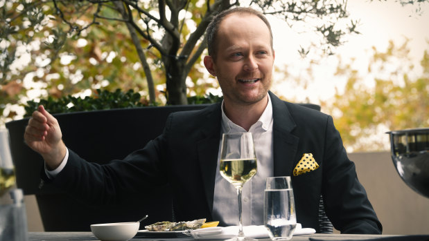 Hamilton producer Michael Cassel at one of the lunches he has hosted on his Potts Point terrace.