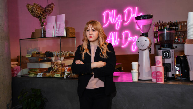 Melissa Glentis, owner of Dilly Daly cafe in South Yarra, says the rate rebate is a relief. 