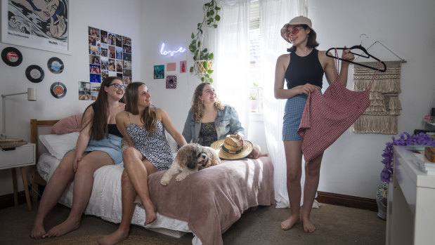 Brigidine College year 12 students Grace Robbie, Sophie Browning, Mia Rowles and Ava Moody.