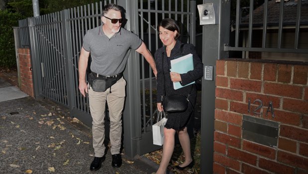 Former Premier Gladys Berejiklian leaves home last week. She is expected to give evidence on Friday.