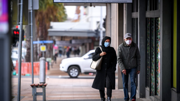Some people have begun wearing masks in Geelong. 