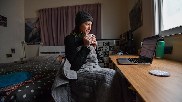 Julianne Tice, who lives in Melbourne's Fitzroy, has struggled with her higher energy bills during lockdown.