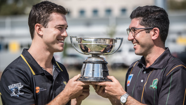 Ginninderra cricket club's Rhys Healey (left) and Weston Creek cricket club's Tom Atallah will battle for the Douglas Cup. 