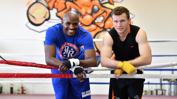 Insider information: Jeff Horn with Ray Robinson.