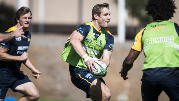 Kyle Godwin at Brumbies training on Friday.