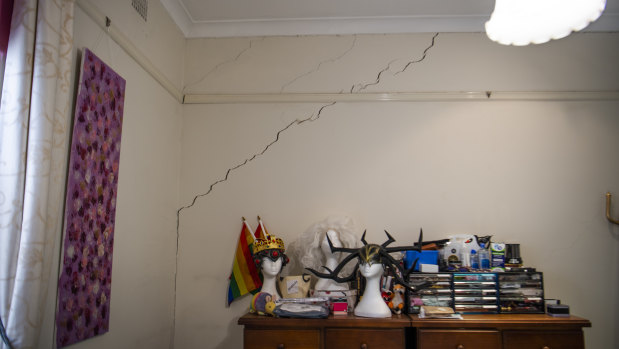 Another crack inside Stephanie Dennett's home.