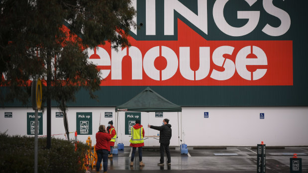 Bunnings, like other retail stores in Melbourne, is limited to click and collect services.