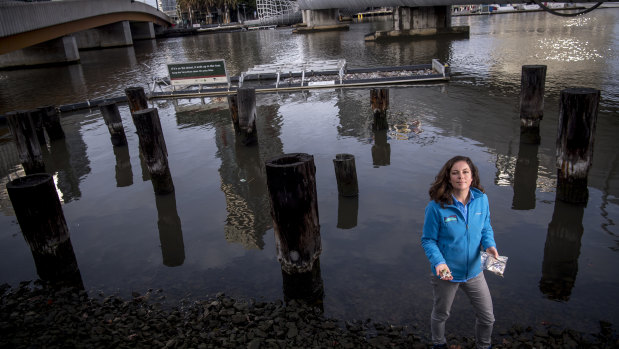 Port Phillip EcoCentre marine biologist Fam Charko has been studying microplastics in the waterways. 