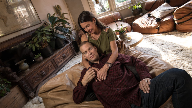 Tom Long and wife Rebecca Fleming in July last year. 