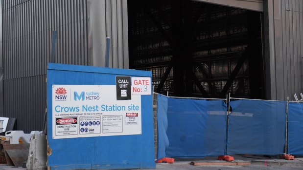 Construction of the new Crows Nest metro station. 