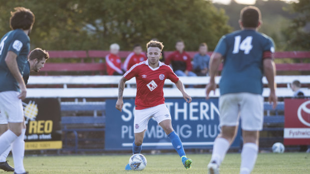 Canberra FC striker Thomas James proved the difference against Olympic on Wednesday night. 
