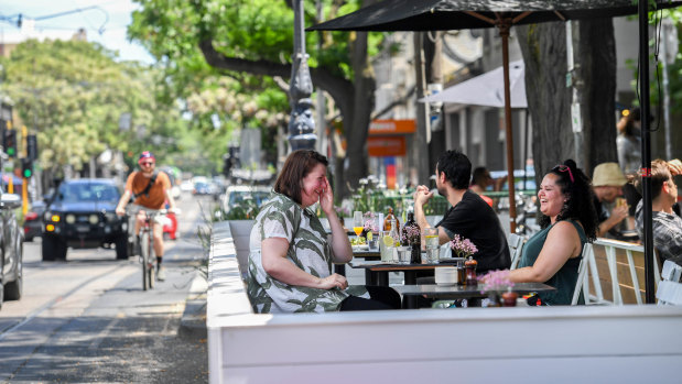 The parklet out the front of Archie’s All Day cafe in Gertrude Street.