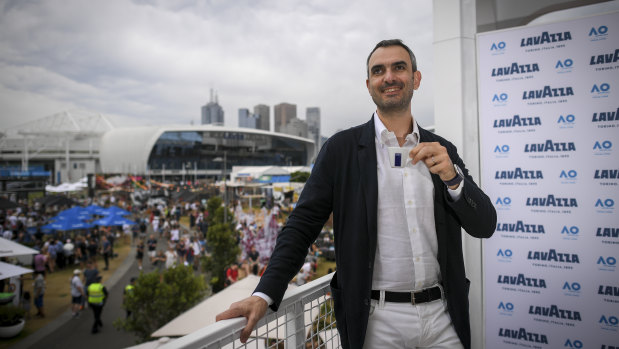 Marco Lavazza at the Lavazza cafe at the Australian Open.