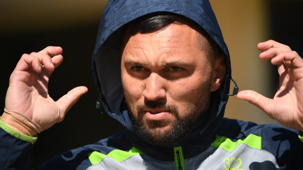 Frozen out: The NRL will not allow Jordan Rapana a quick return to Canberra.